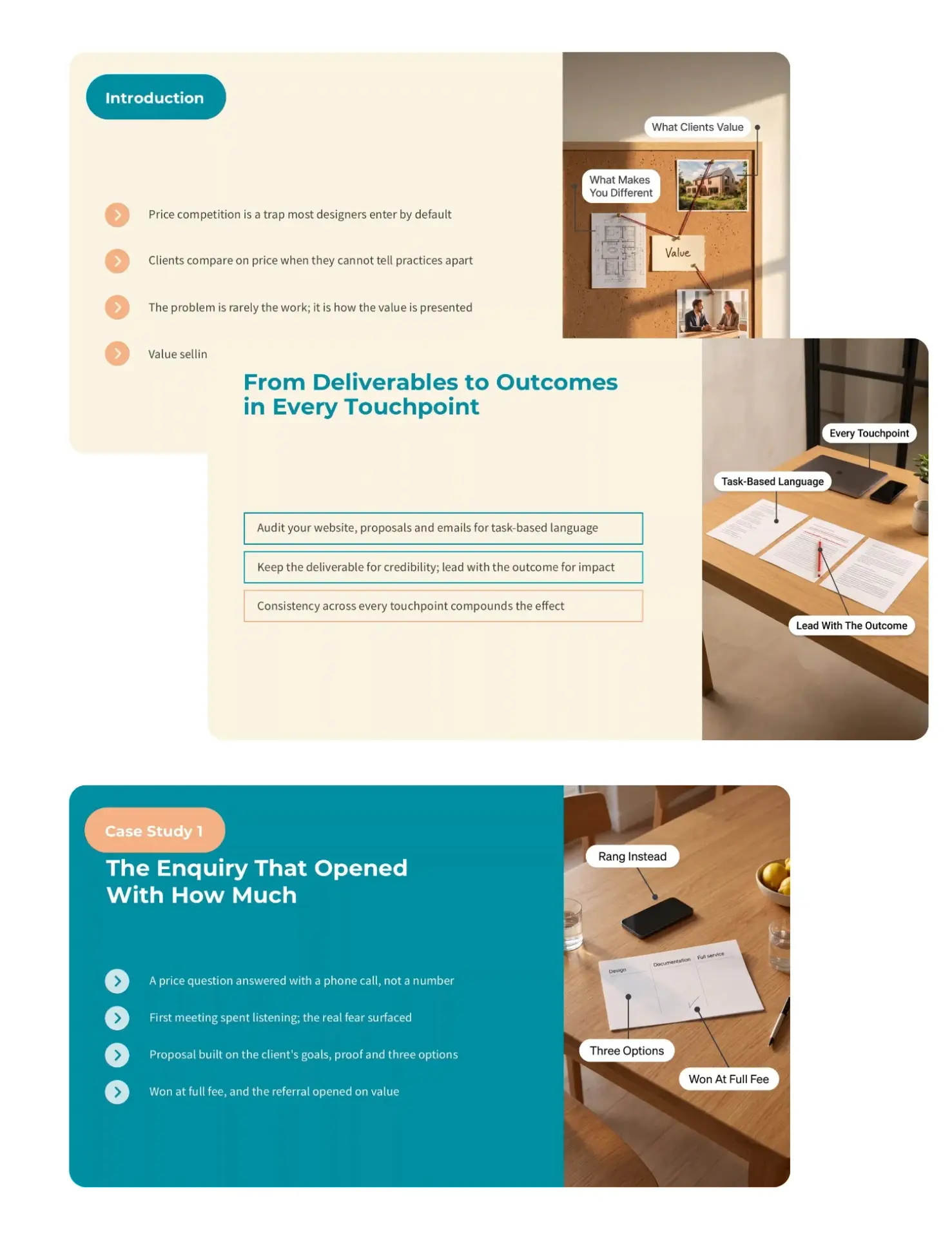 What is included in the Presenting Design Value So You Stop Competing on Price CPD course