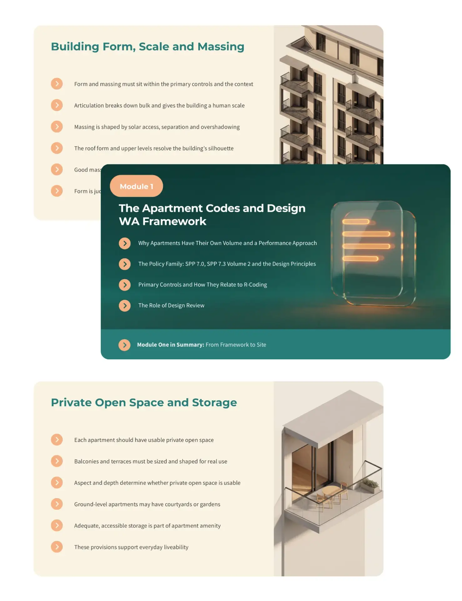 What is included in the Design WA Apartments: SPP 7.3 Volume 2 for Architects CPD course